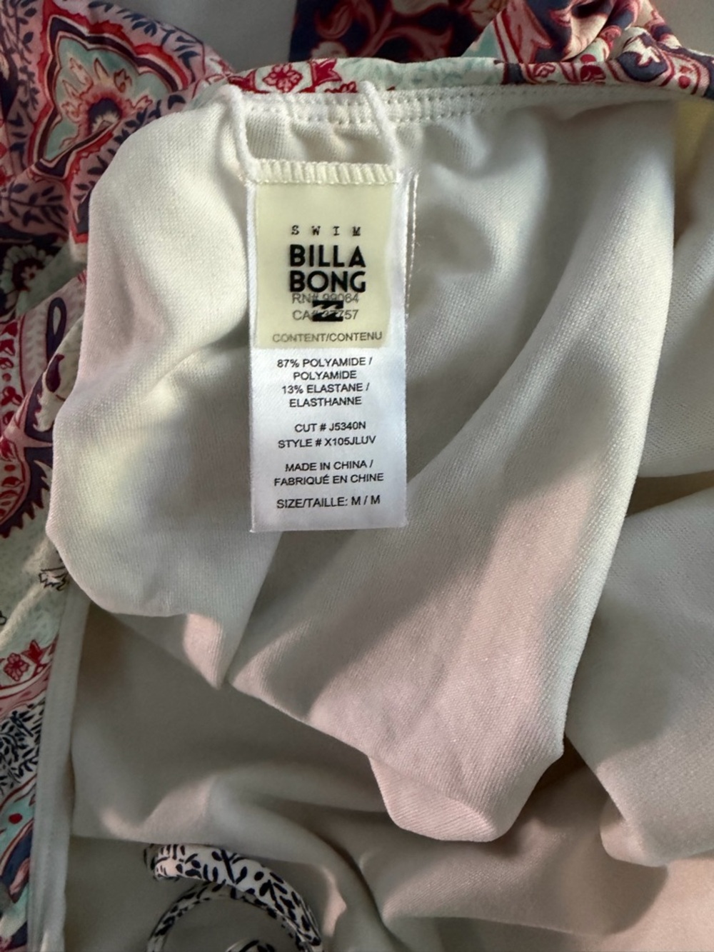 Billabong Paisley Halter One-Piece Swimsuit Medium - Picture 6 of 7